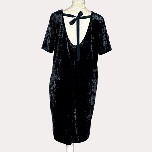 Z Supply Crushed Velvet A Line Dress Green S - Picture 6 of 10